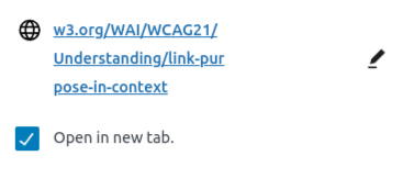 WordPress's open in new tab option for links.