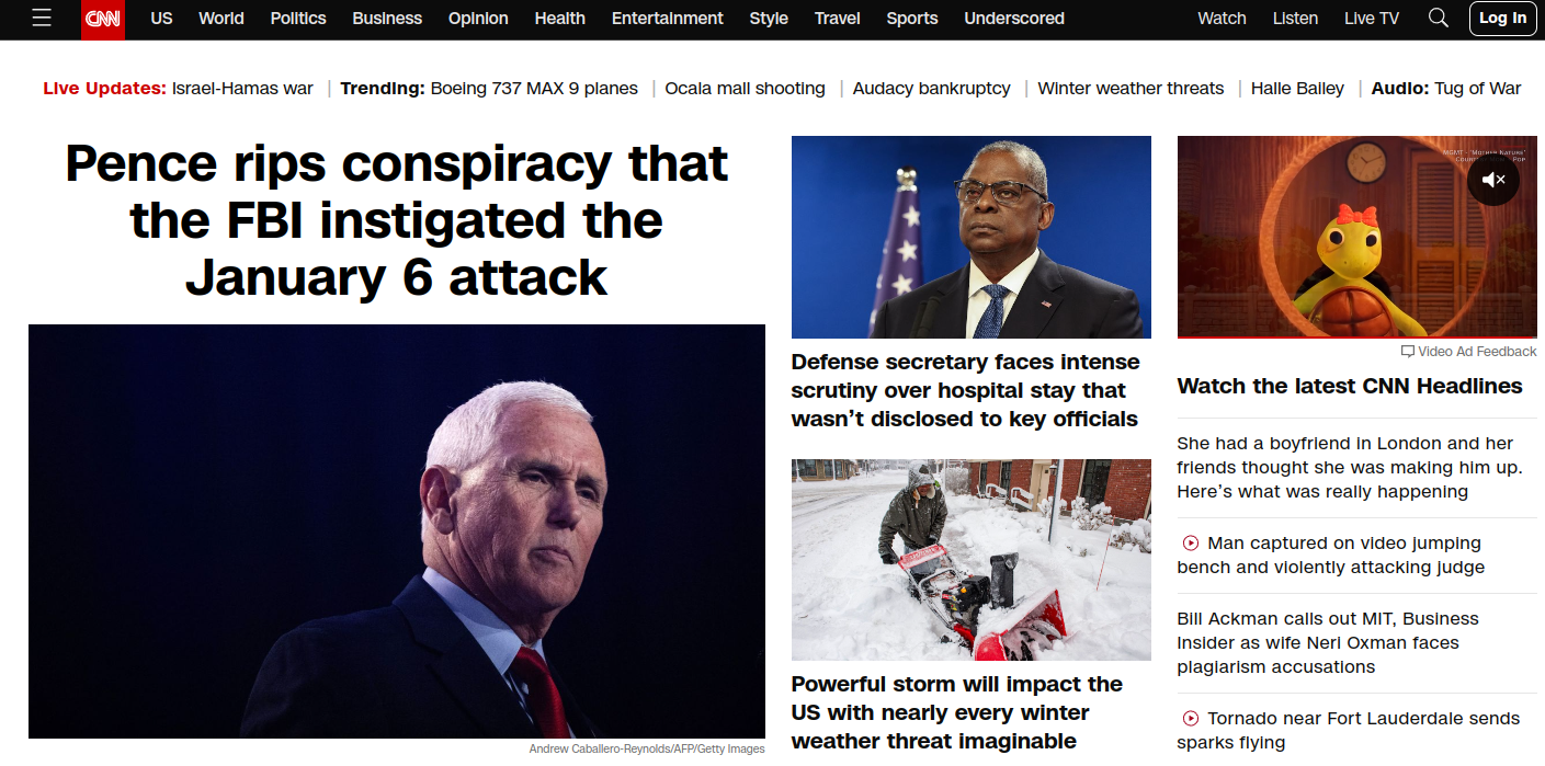 CNN's homepage.